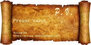 Preisz Vazul névjegykártya
